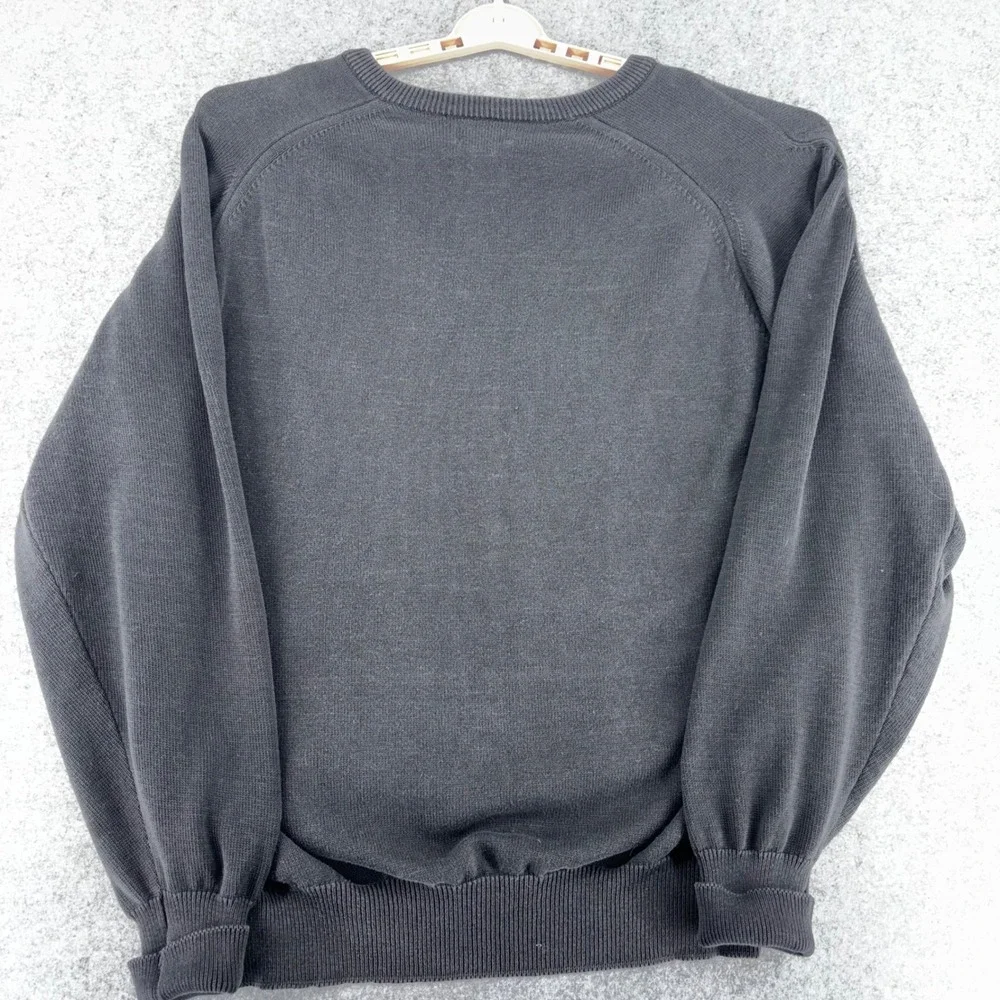 Izod Club Mens XXL V-Neck Sweater 100% Egyptian Cotton Gray Made in USA Vintage